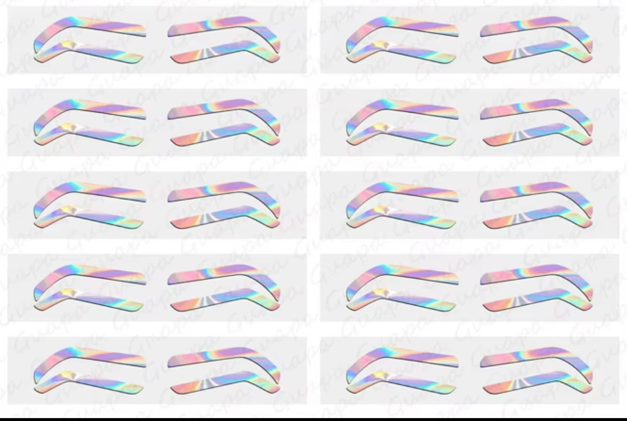 Disposable Eyebrow Shape Stencil Tape Sticker (Holographic)