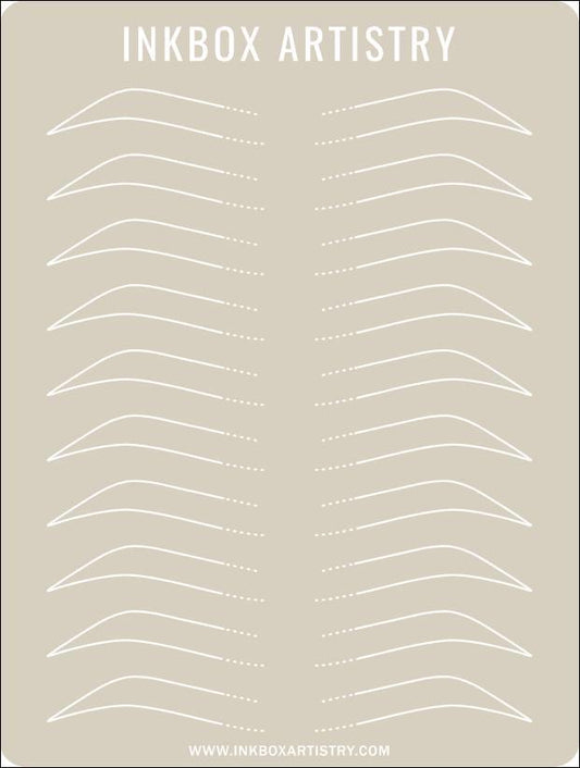 Pre- Drawn Eyebrow Practice Skin with Dotted Fronts