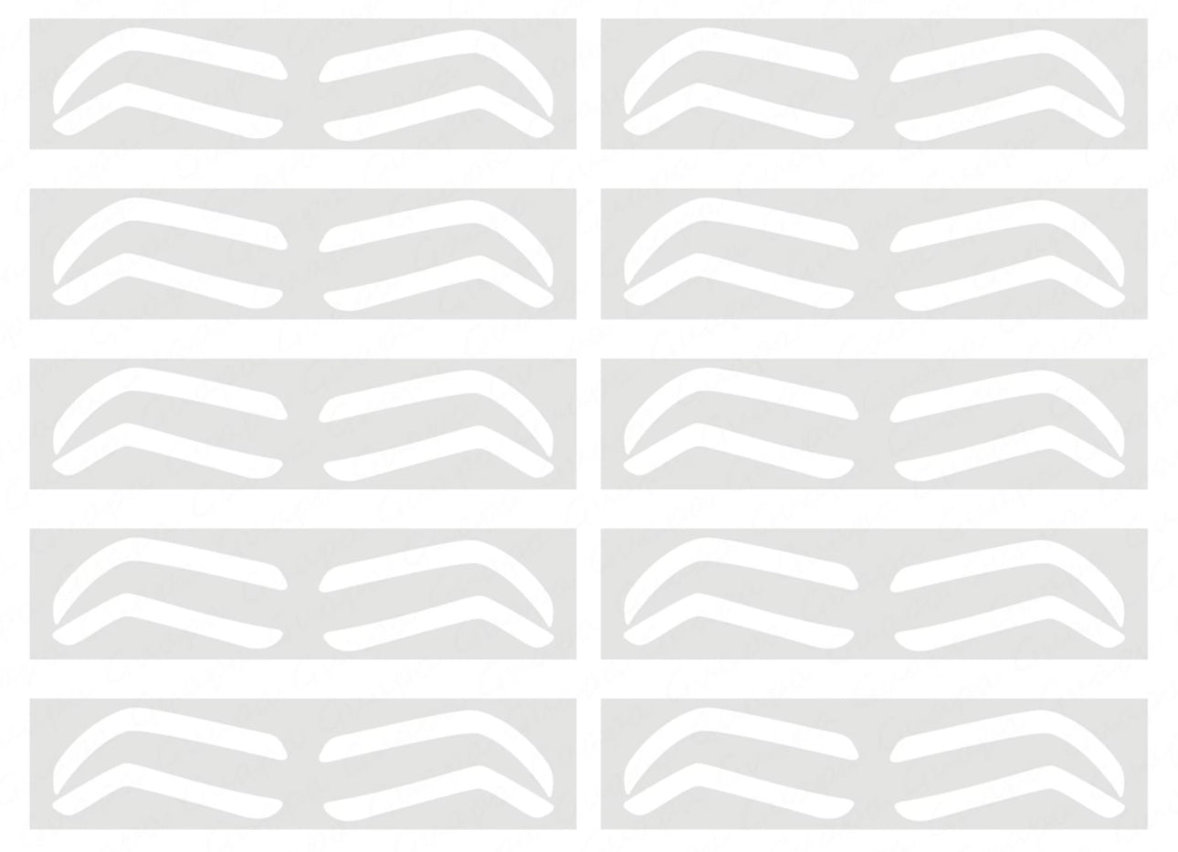 Disposable Eyebrow Shape Stencil Tape Sticker (white) - Inkbox Artistry