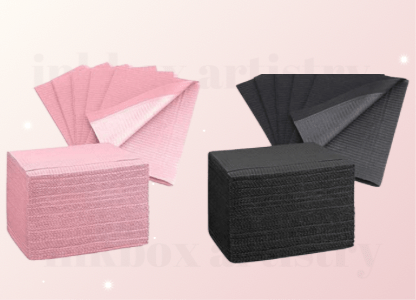 Disposable Dental Bib 13"x18" (125 Pack) - 3 Ply Waterproof Tattoo Bib Sheet for Patients - Inkbox Artistry