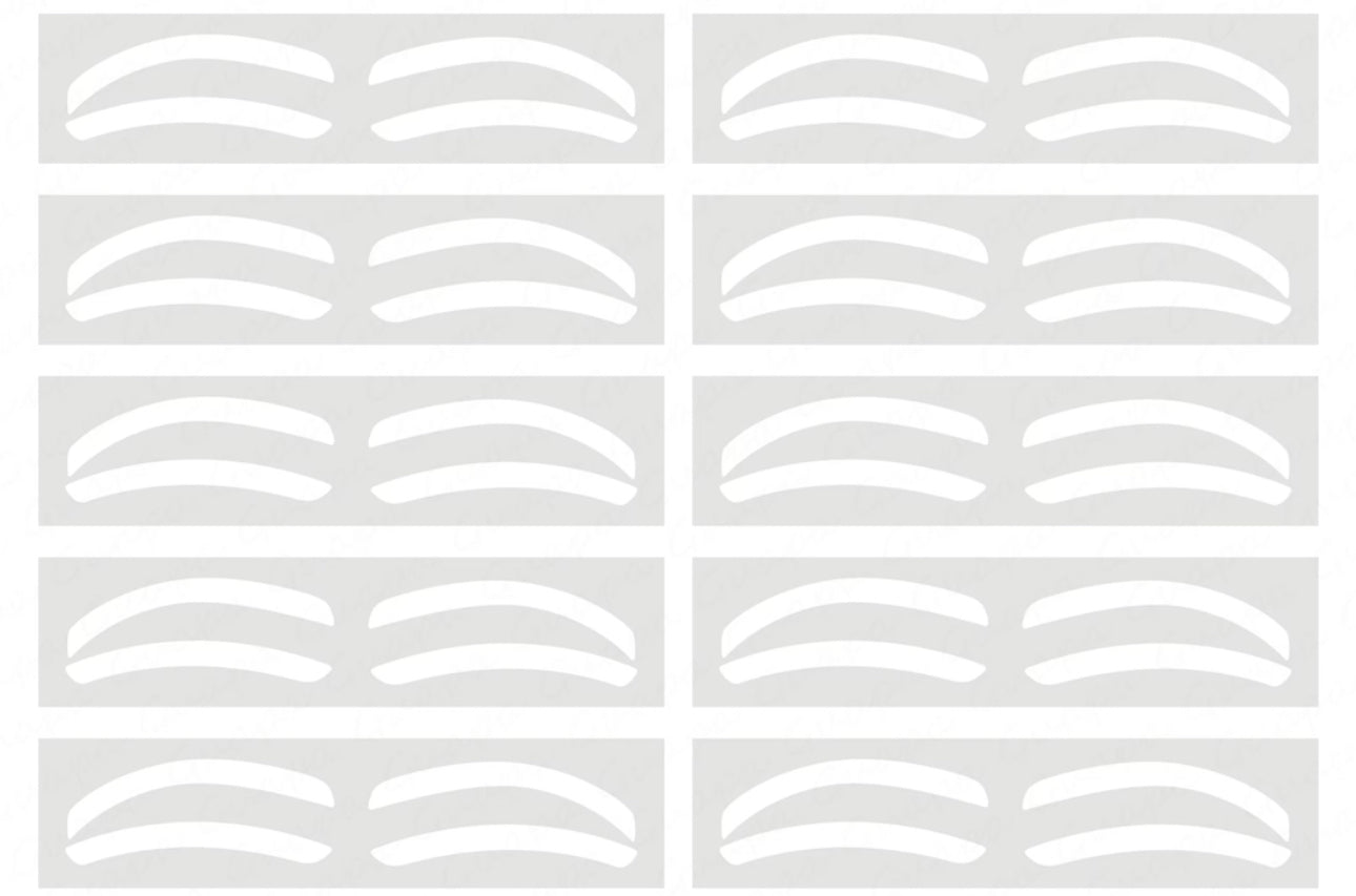 Disposable Eyebrow Shape Stencil Tape Sticker (white) - Inkbox Artistry