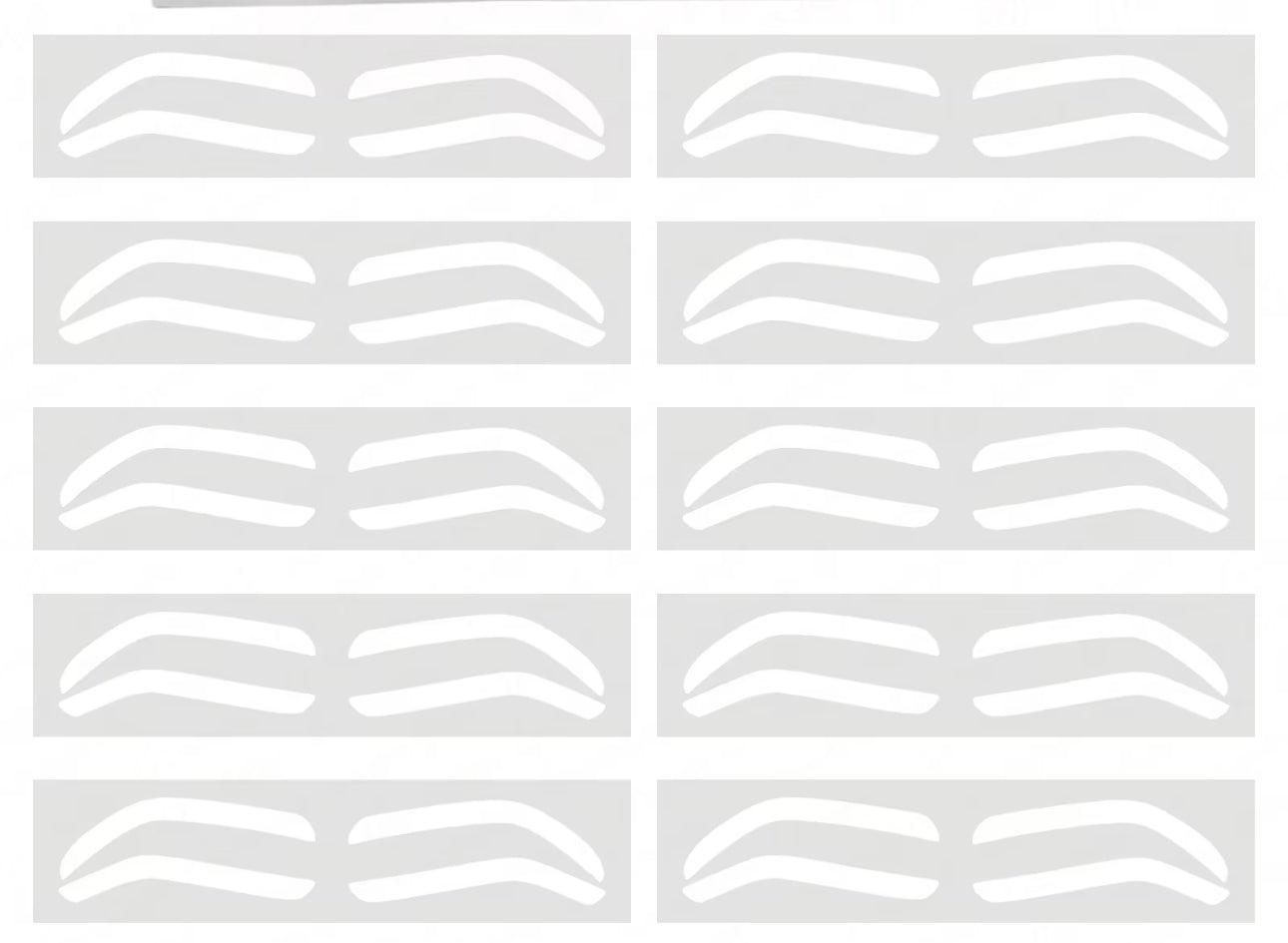 Disposable Eyebrow Shape Stencil Tape Sticker (white) - Inkbox Artistry