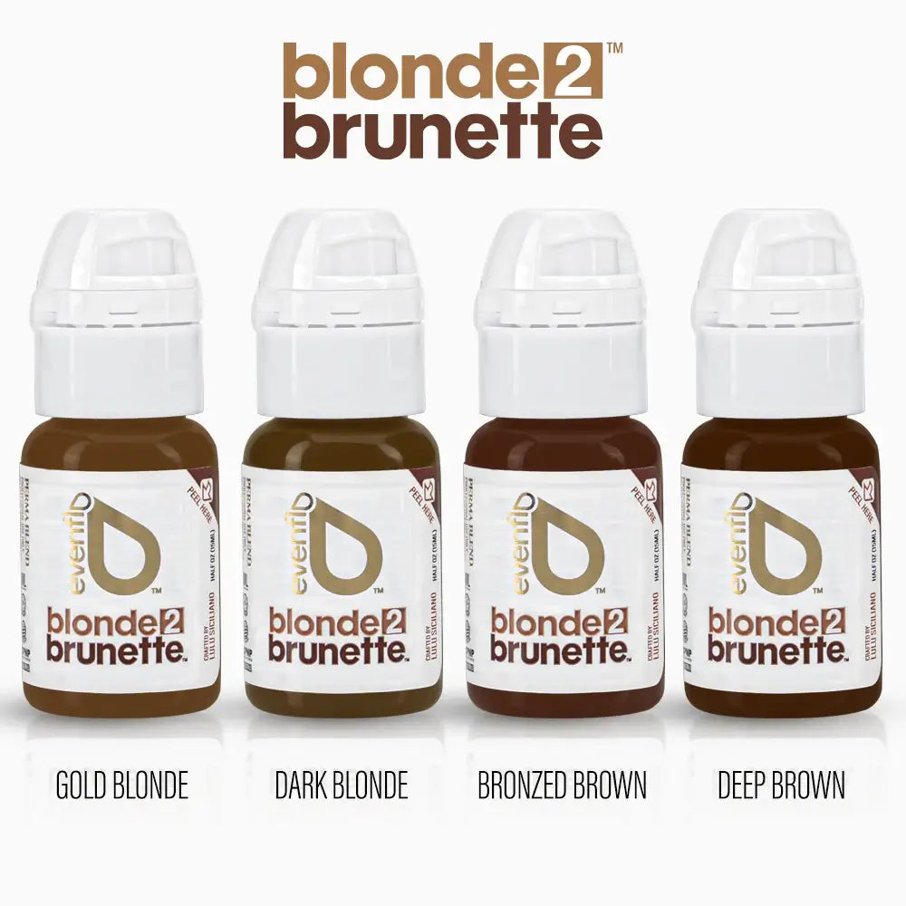 deep brown blonde to brunette set evenFlo permablend eyebrow pigments  permanent makeup kit 