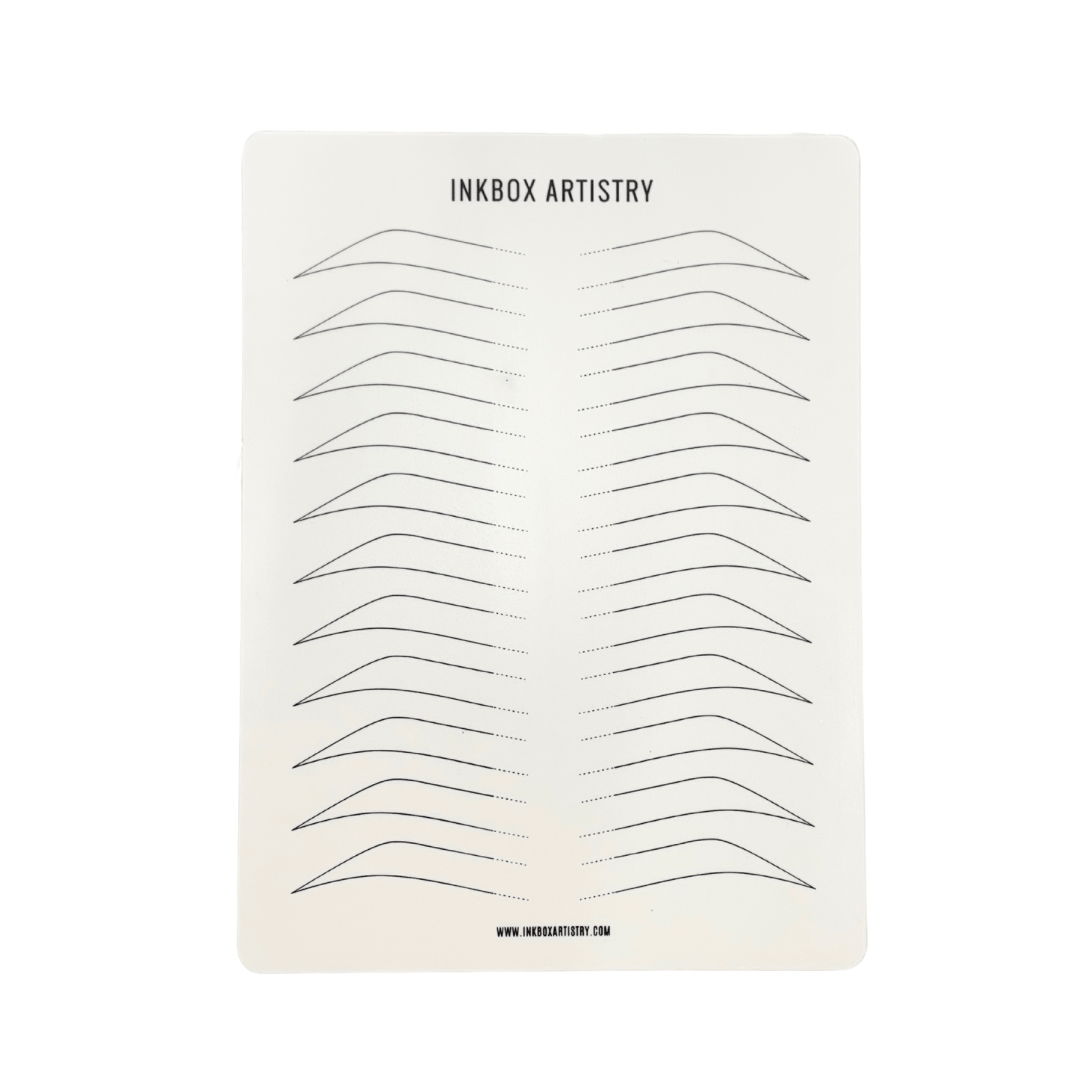 Inkbox Artistry Practice Skin Pad with Pre - Drawn Eyebrow ( White) PACK 10 - Inkbox Artistry