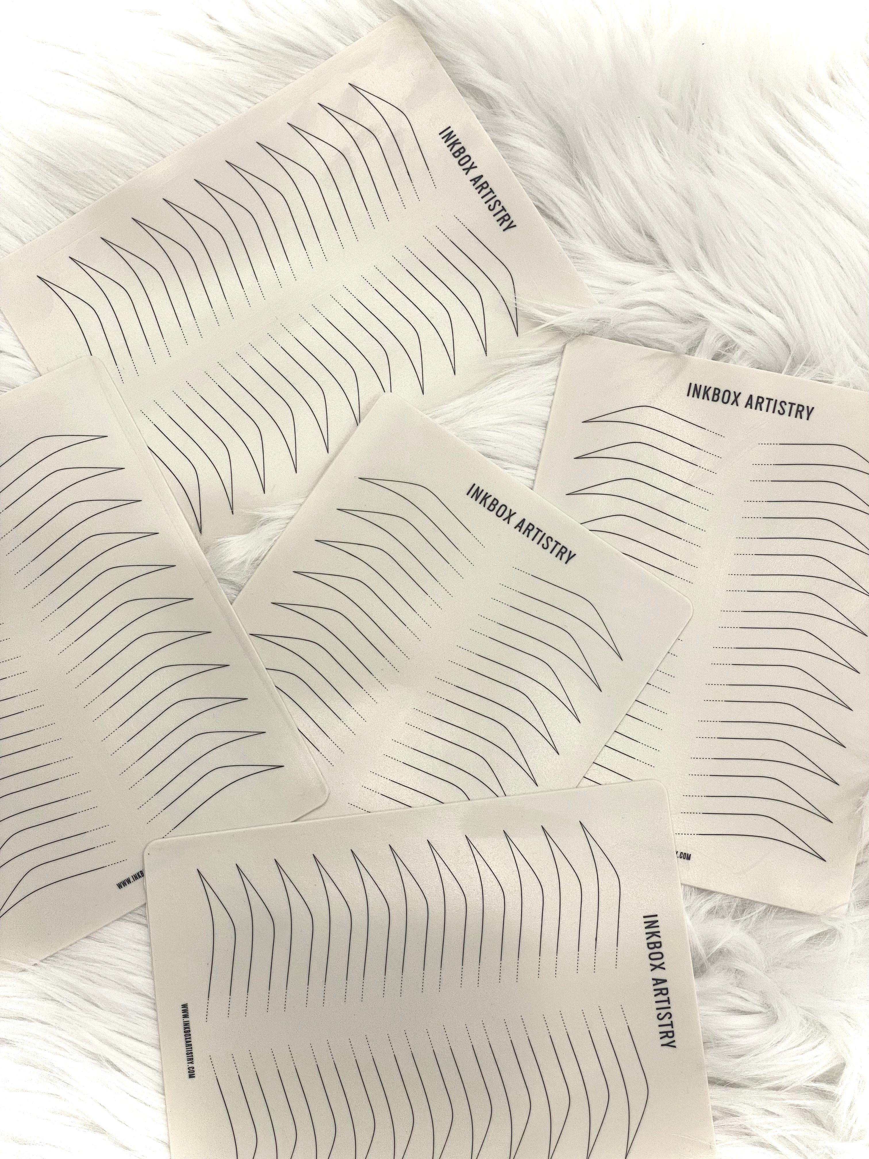 Inkbox Artistry Practice Skin Pad with Pre-Drawn Eyebrow ( White) PACK 10